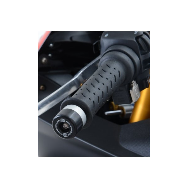 R&G Bar End Sliders for the Aprilia RSV4 RR /RF '15-/RSV4 1100 '19-,Tuareg 660 '22- , Honda CRF1100L ATAS '19-,Benelli TNT 125 '17- & Ducati Panigale V2 '20-